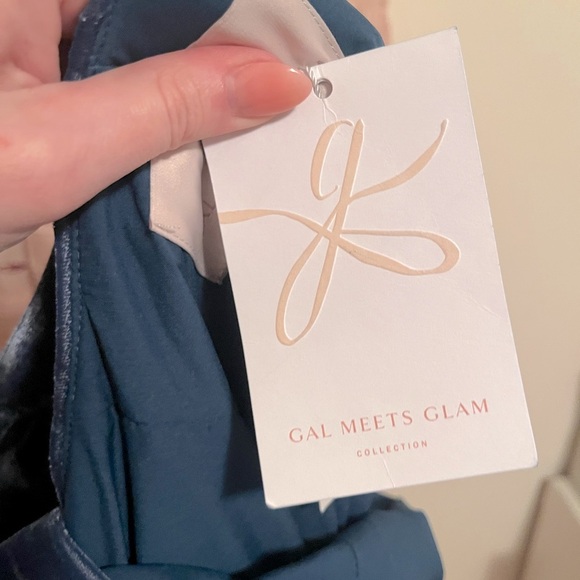 NWT Gal Meets Glam Christine Blue 
Velvet Dress Size 10 - Picture 13 of 14